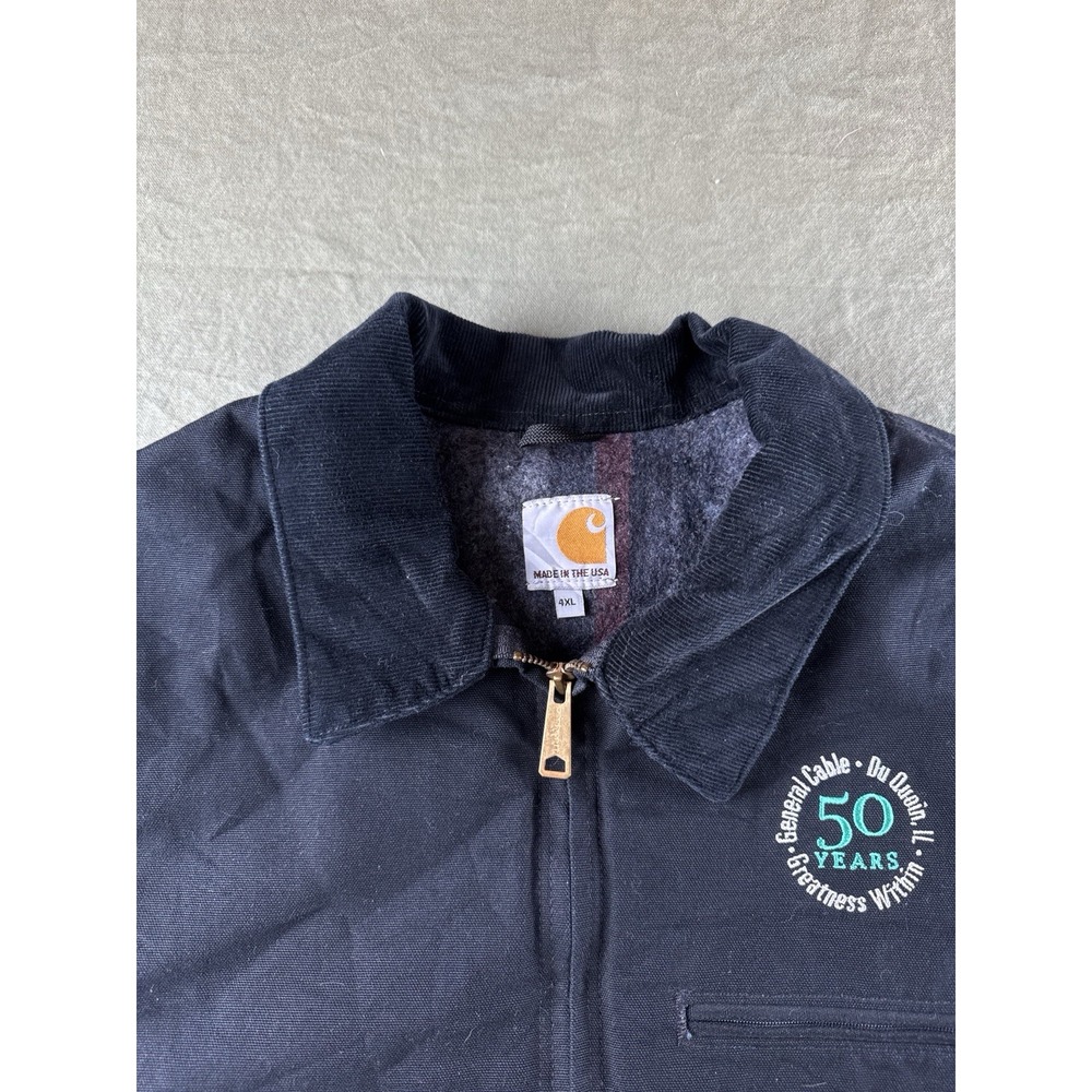 Carhartt J001 BLK Detroit Jacket USA Made Blanket Lined Workwear 4XL - Picture 4 of 16
